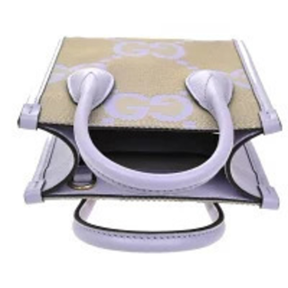 Gucci Jumbo GG Shoulder Bag Canvas Purple Beige - Picture 6 of 7